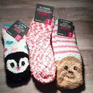 Ladies/Girls Cozy Critter Socks/Ladies PopcornS/2p